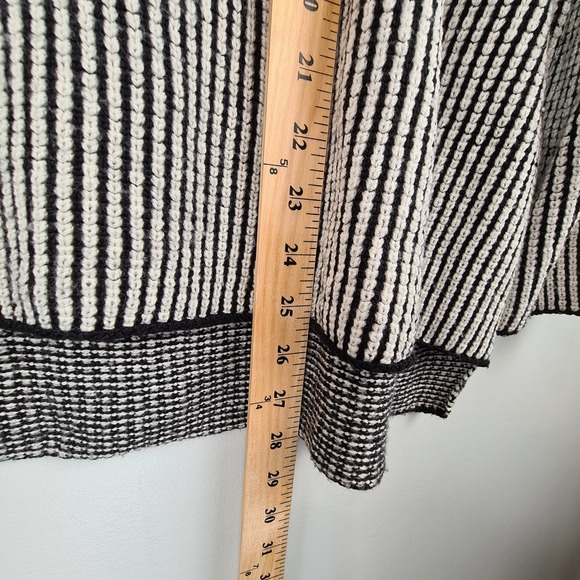 Eileen Fisher Merino Wool Black and White Crew Neck Sweater XL - Picture 5 of 6